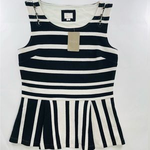 ANTHROPOLOGIE ANTONIA PEPLUM TOP SIZE MEDIUM